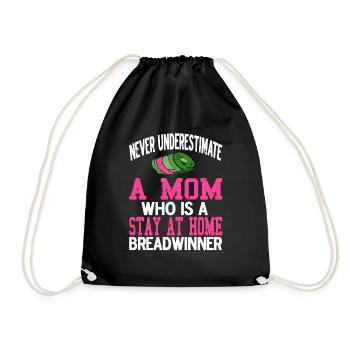 A MOM Who Is A Stay At Home Breadwinner Retro - Turnbeutel - Schwarz - Vorne