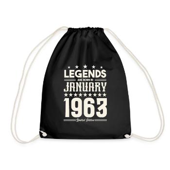 Cadeau Légende Janvier 1963. cadeau janvier 1963. - Sac de sport léger - noir - Devant