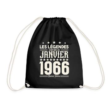cadeau d'anniversaire janvier 1966. Janvier 1966. - Sac de sport léger - noir - Devant