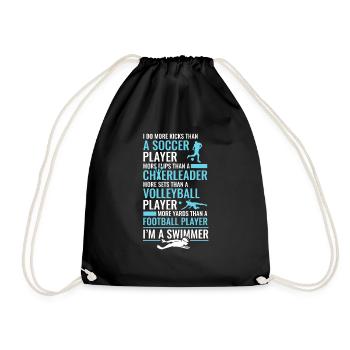Lustiges Schwimmen Schwimmer - Turnbeutel - Schwarz - Vorne