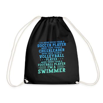 Lustiges Schwimmen Schwimmer - Turnbeutel - Schwarz - Vorne