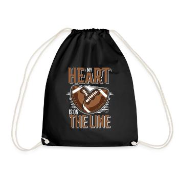 Mon cœur bat pour le football de ligne offensive - Sac de sport léger - noir - Devant