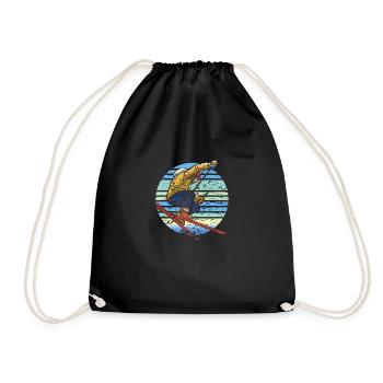 Skieurs Ski Rétro - Sac de sport léger - noir - Devant