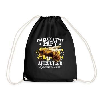 Papy Et Apiculteur - Sac de sport léger - noir - Devant