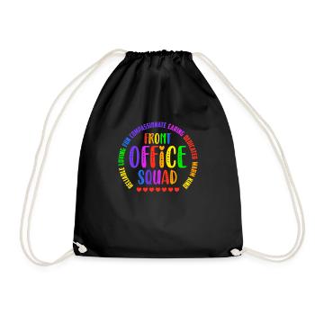 Cute School Secretary Admin Appreciation Office - Drawstring Bag - black - Front