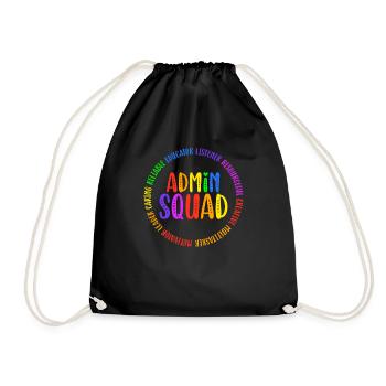 Admin Squad Admin Assistant Administrative Office - Drawstring Bag - black - Front