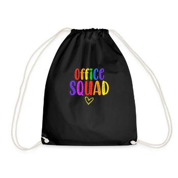 Office Squad Administrative Assistant Gift School - Drawstring Bag - black - Front