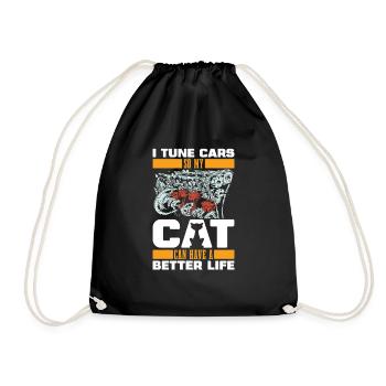 Screwdriver Tuning Tuner Cat - Drawstring Bag - black - Front