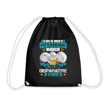 Pétanqueur Humour Boccia Bouliste - Sac de sport léger - noir - Devant