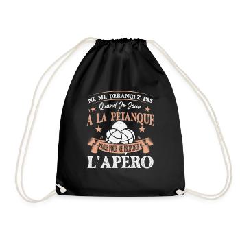 Pétanque Accessoire Boccia Cadeau - Sac de sport léger - noir - Devant