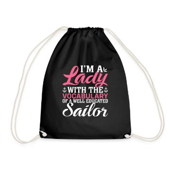 Voile de yacht qui dit drôle de voilier - Sac de sport léger - noir - Devant