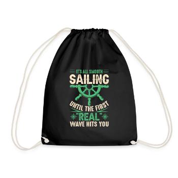 Voile de yacht qui dit drôle de voilier - Sac de sport léger - noir - Devant