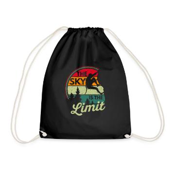 The sky is the limit Retro Rock Climbing - Drawstring Bag - black - Front