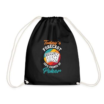 Poker Spieler Pokerspieler Pokern Geschenk - Turnbeutel - Schwarz - Vorne