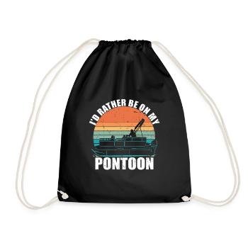 Pontoon Queen -Boat Pontoon -Women - Drawstring Bag - black - Front