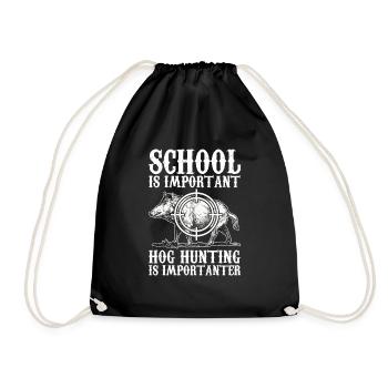 Pig Hunting Hunter Pig Hunting - Drawstring Bag - black - Front
