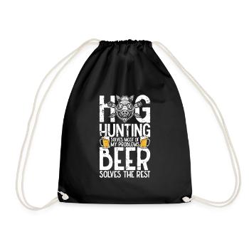 Pig Hunting Hunter Pig Hunting - Drawstring Bag - black - Front