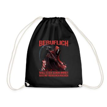 Beruflich schon immer was mit Menschen machen - Turnbeutel - Schwarz - Vorne