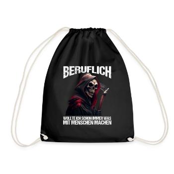 Beruflich schon immer was mit Menschen machen - Turnbeutel - Schwarz - Vorne