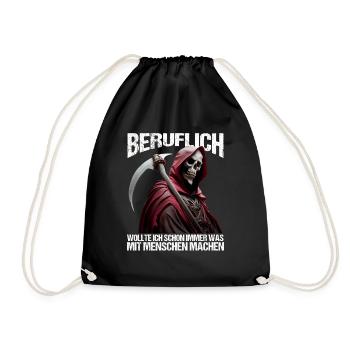 Beruflich schon immer was mit Menschen machen - Turnbeutel - Schwarz - Vorne
