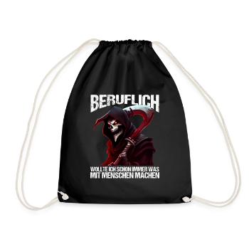 Beruflich schon immer was mit Menschen machen - Turnbeutel - Schwarz - Vorne
