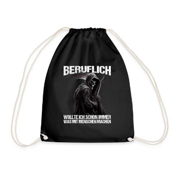 Beruflich schon immer was mit Menschen machen - Turnbeutel - Schwarz - Vorne