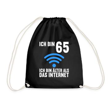 Ich bin 65 Ich bin älter als das Internet 6 - Turnbeutel - Schwarz - Vorne