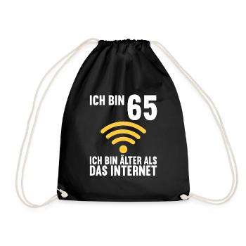 Ich bin 65 Ich bin älter als das Internet - Turnbeutel - Schwarz - Vorne