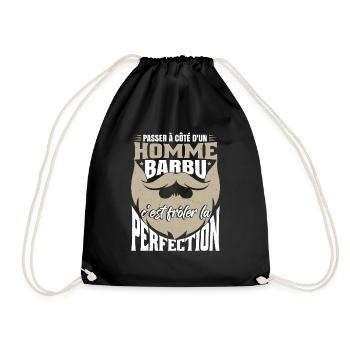Homme | Papa Barbu | Barbe - Sac de sport léger - noir - Devant