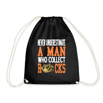 Ne sous-estimez jamais un homme qui collectionne des roches rétro - Sac de sport léger - noir - Devant