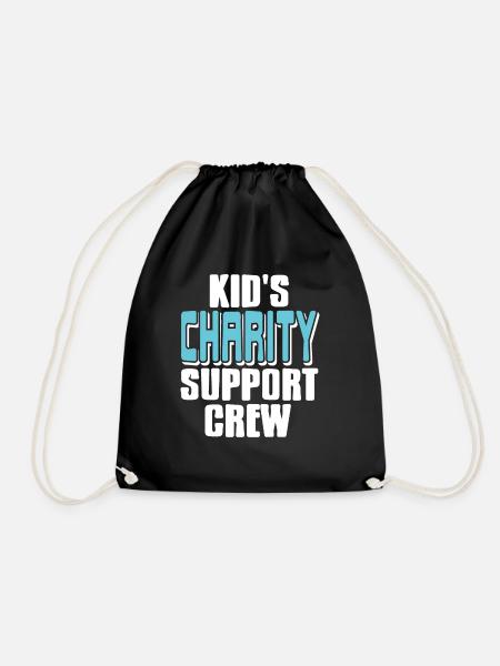 Kid's Charity Support Crew Cool Retro Charity - Turnbeutel - Schwarz