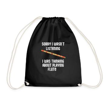 Flûtiste Musicien Clef Orchestra Joueur de flûte - Sac de sport léger - noir - Devant