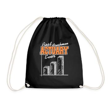 Best Freshman ACTUARY Ever Cool Retro Freshman - Drawstring Bag - black - Front