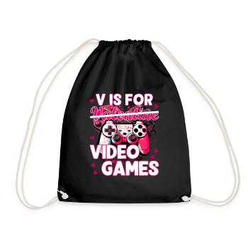 Valentinstag gaming funny design - Turnbeutel - Schwarz - Vorne