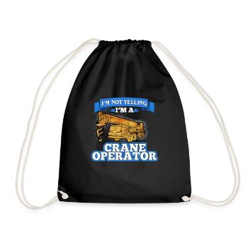 Crane operator crane gift - Drawstring Bag - black - Front