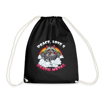 Racoon Love Peace Metal Music Heavy Rock - Sac de sport léger - noir - Devant