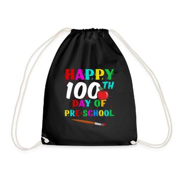 Joyeux 100e jour préscolaire 100 jours d’école - Sac de sport léger - noir - Devant
