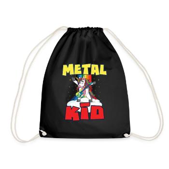 Rock Sign Guitare Licorne Arc-en-ciel Métal Musique pour enfants - Sac de sport léger - noir - Devant