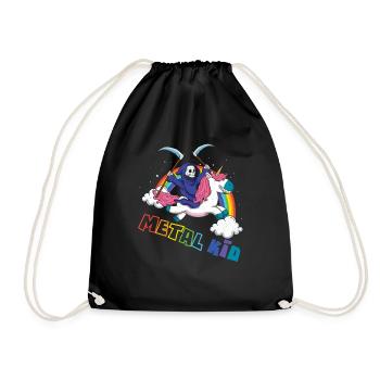 Metal Kid Music Licorne Squelette Rocker Rock Heavy - Sac de sport léger - noir - Devant