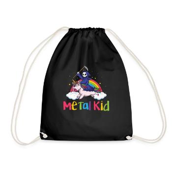 Metal Kid Music Licorne Squelette Grim Rock Heavy - Sac de sport léger - noir - Devant