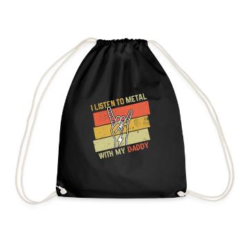 Vintage Metal With Daddy Metal Kid Music Lover - Turnbeutel - Schwarz - Vorne