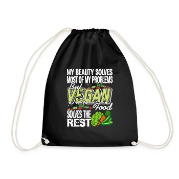 La nourriture végétalienne résout le reste Rétro Drôle Vegan - Sac de sport léger - noir - Devant