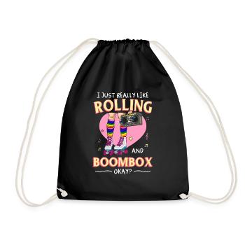 Inline Skate Cadeau Rollskates Roller 70s - Sac de sport léger - noir - Devant