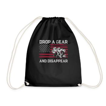 Drag Racing Race Car Flag Vintage - Drawstring Bag - black - Front