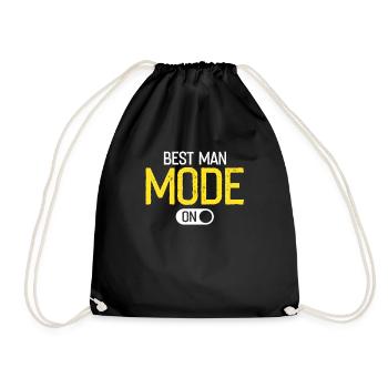Hilarious Enthusiastic Groomsmen Statements - Drawstring Bag - black - Front