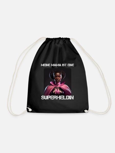 Mama Superheldin - Meine Mama ist eine - Turnbeutel - Schwarz