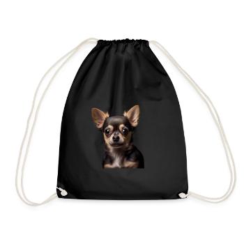 Cute Chihuahua - Gift idea for - Drawstring Bag - black - Front