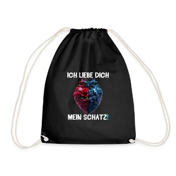 Valentinsday - Ich liebe dich mein Schatz! 2 (DE) - Turnbeutel - Schwarz - Vorne