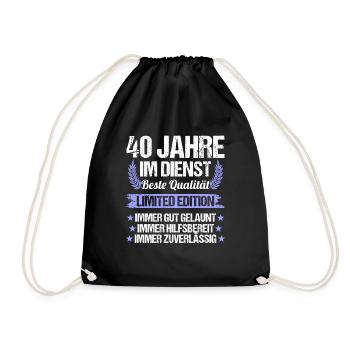 40 Jahre im Dienst 40 Jähriges Dienstjubiläum - Turnbeutel - Schwarz - Vorne