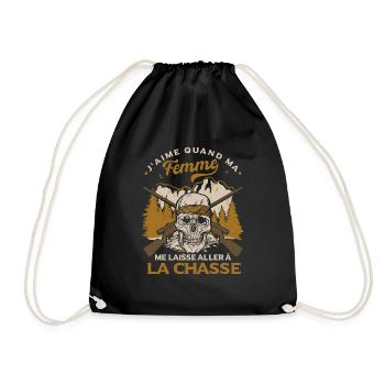 Chasse Humour Homme - Sac de sport léger - noir - Devant